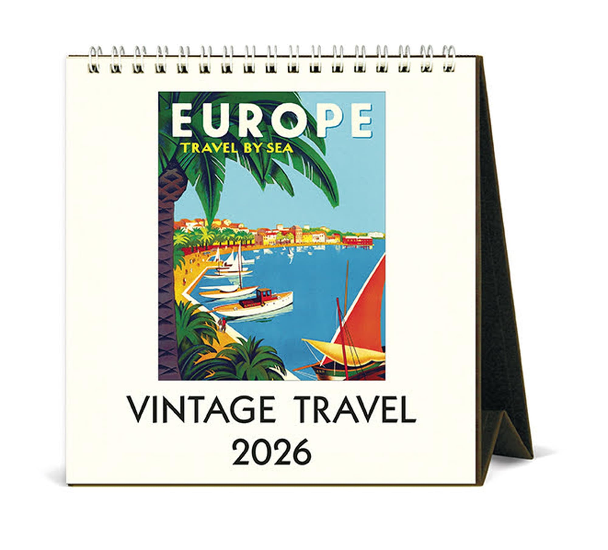 Vintage Travel 2026 Desk Calendar