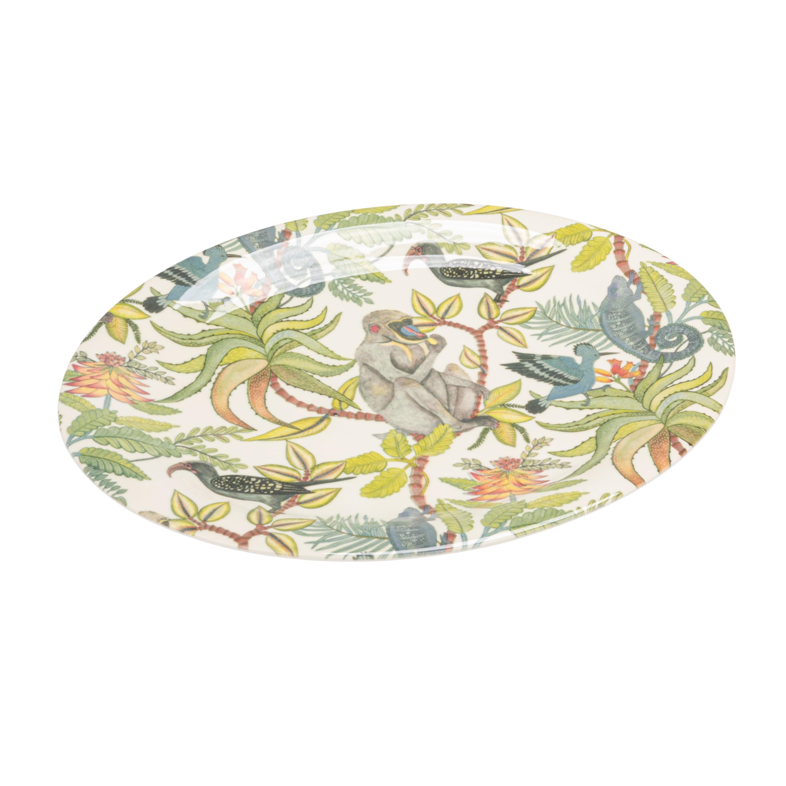 PRINTED STONEWARE PLATE W/BOTANICALS -ASSORTED
