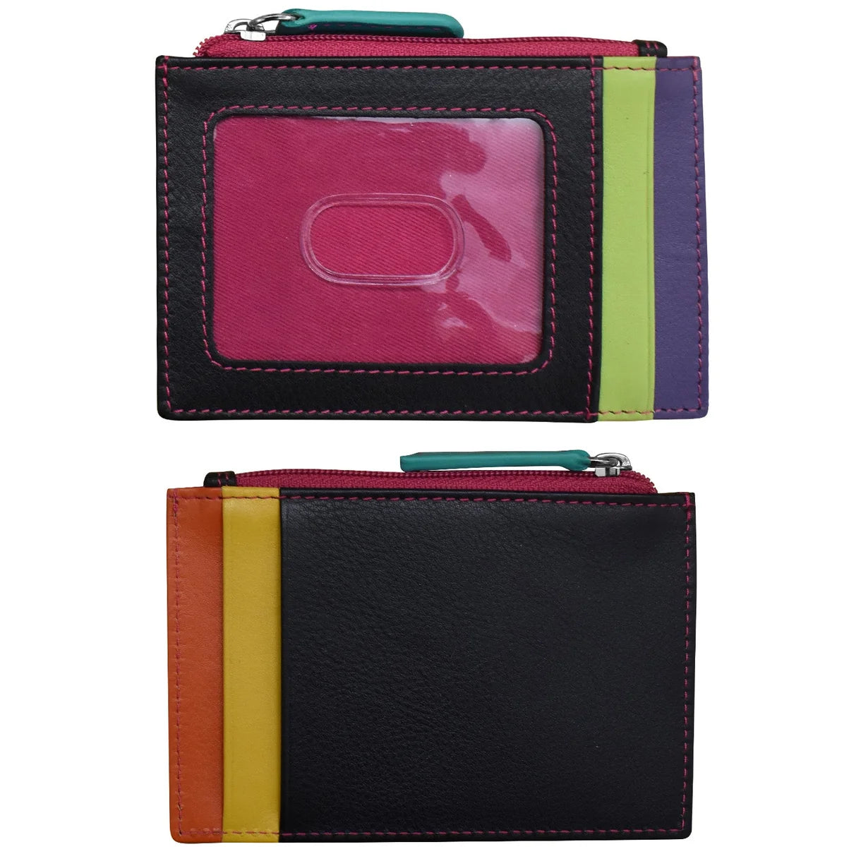 Zip I.D. Card Case - Black Brights