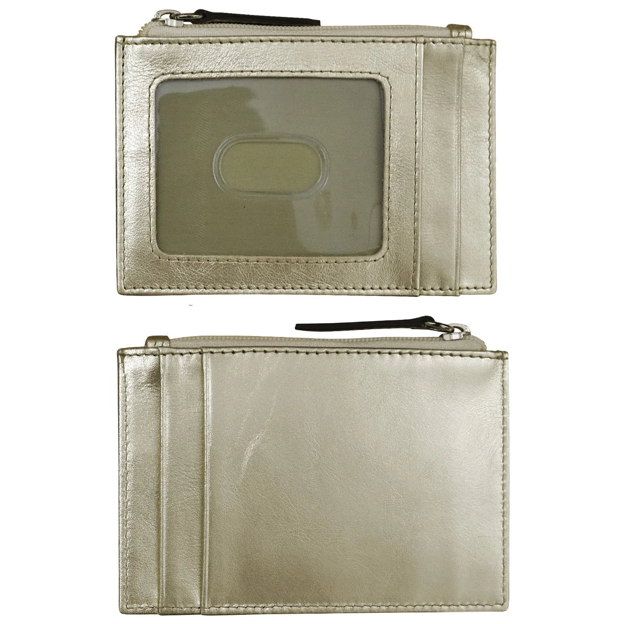 Zip I.D. Card Case - Light Gold
