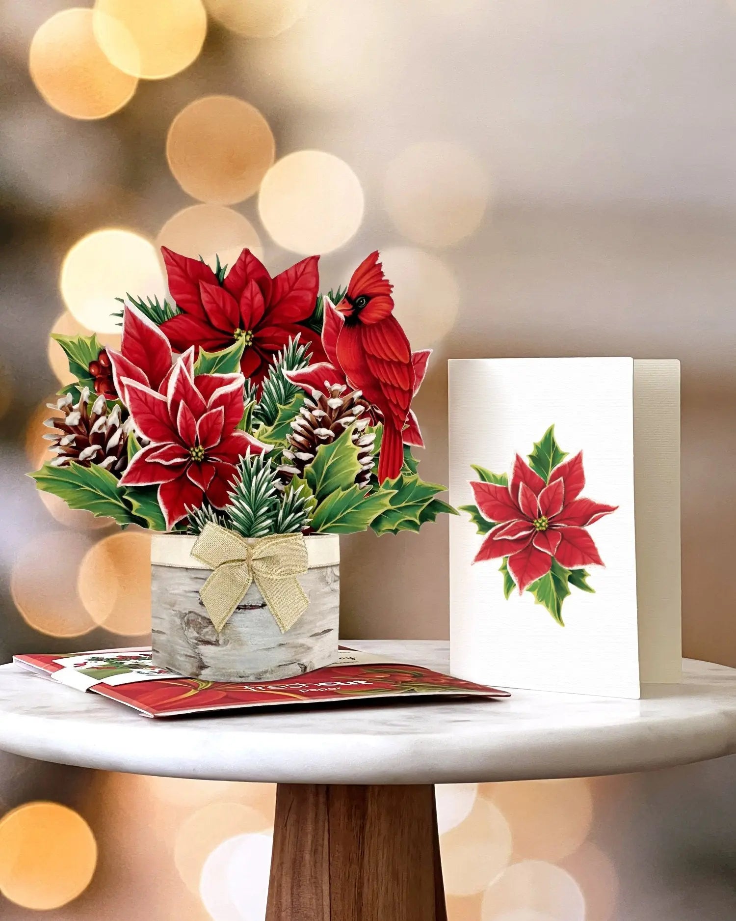 MINI BIRCH POINSETTIA GREETING CARD