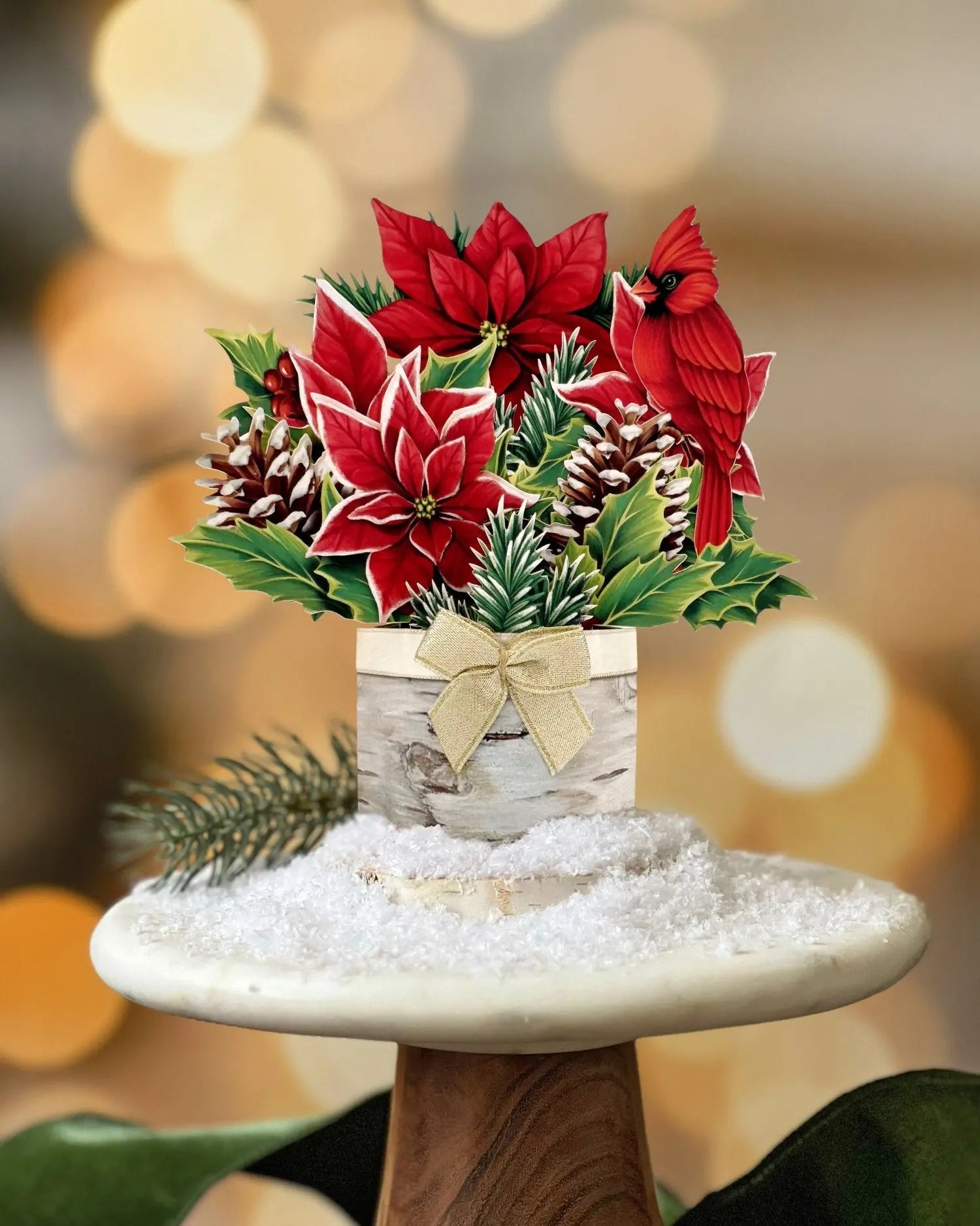MINI BIRCH POINSETTIA GREETING CARD