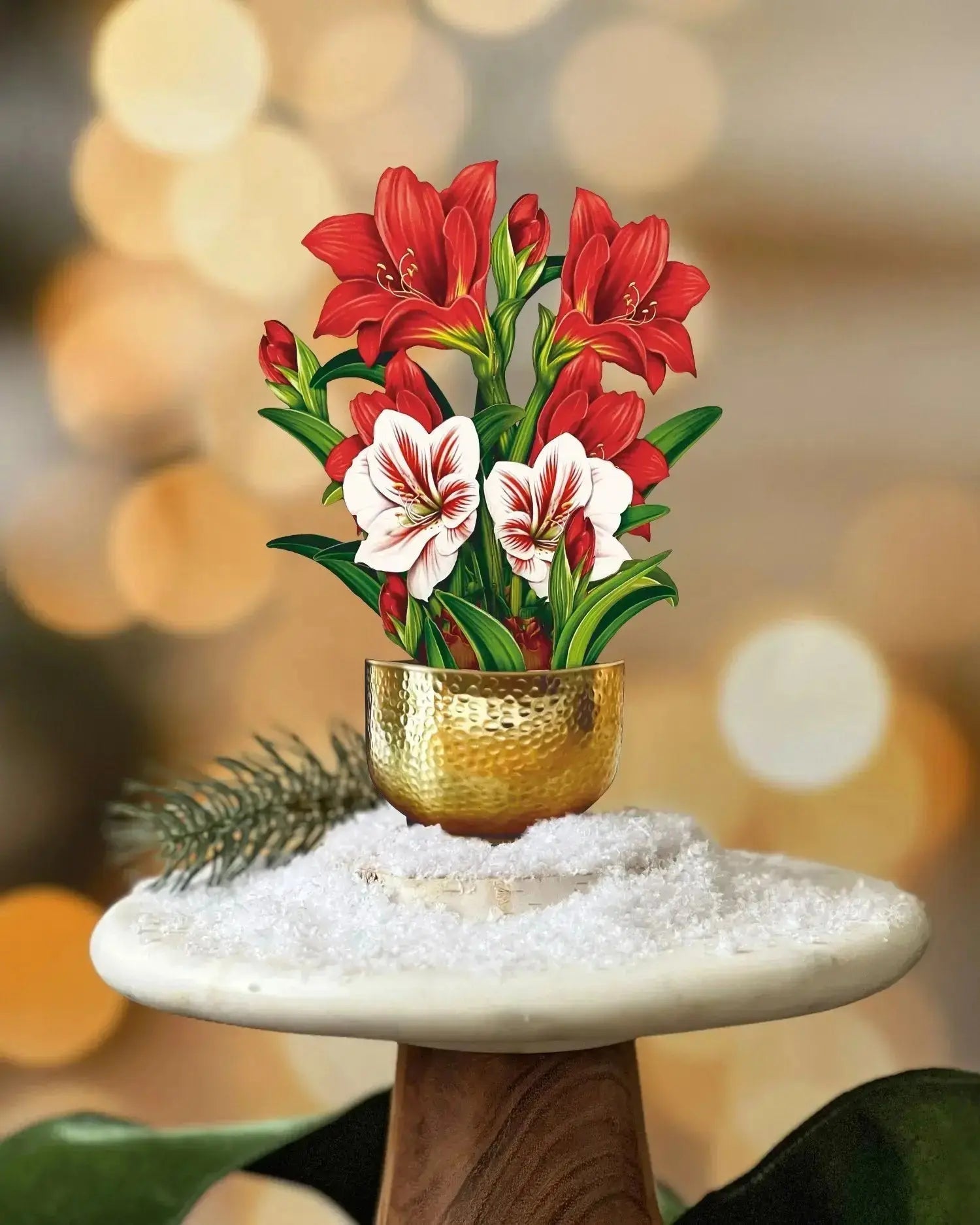 MINI SCARLET AMARYLLIS GREETING CARD