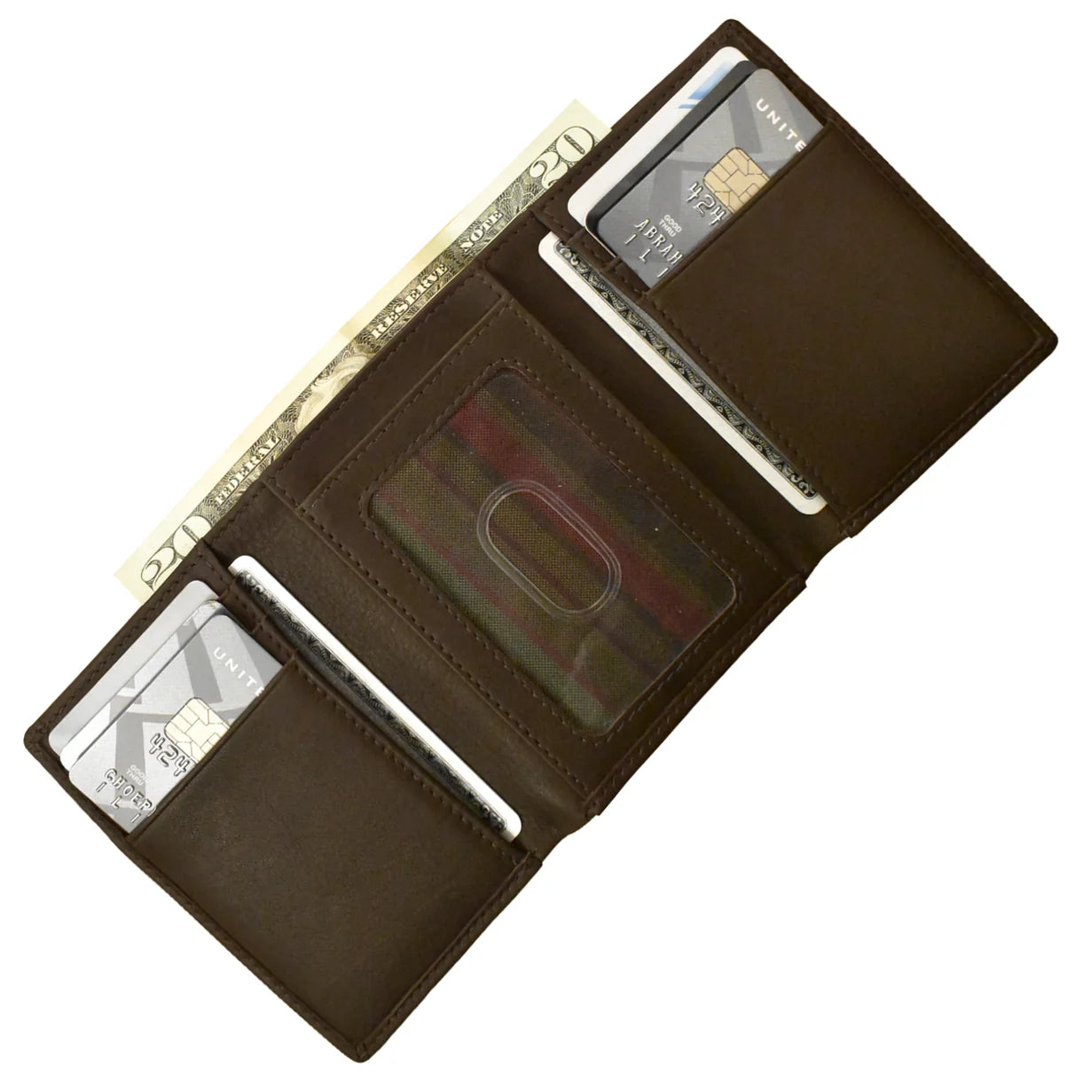 Men's Wallet Premium Leather Front Pocket Bifold - Brown