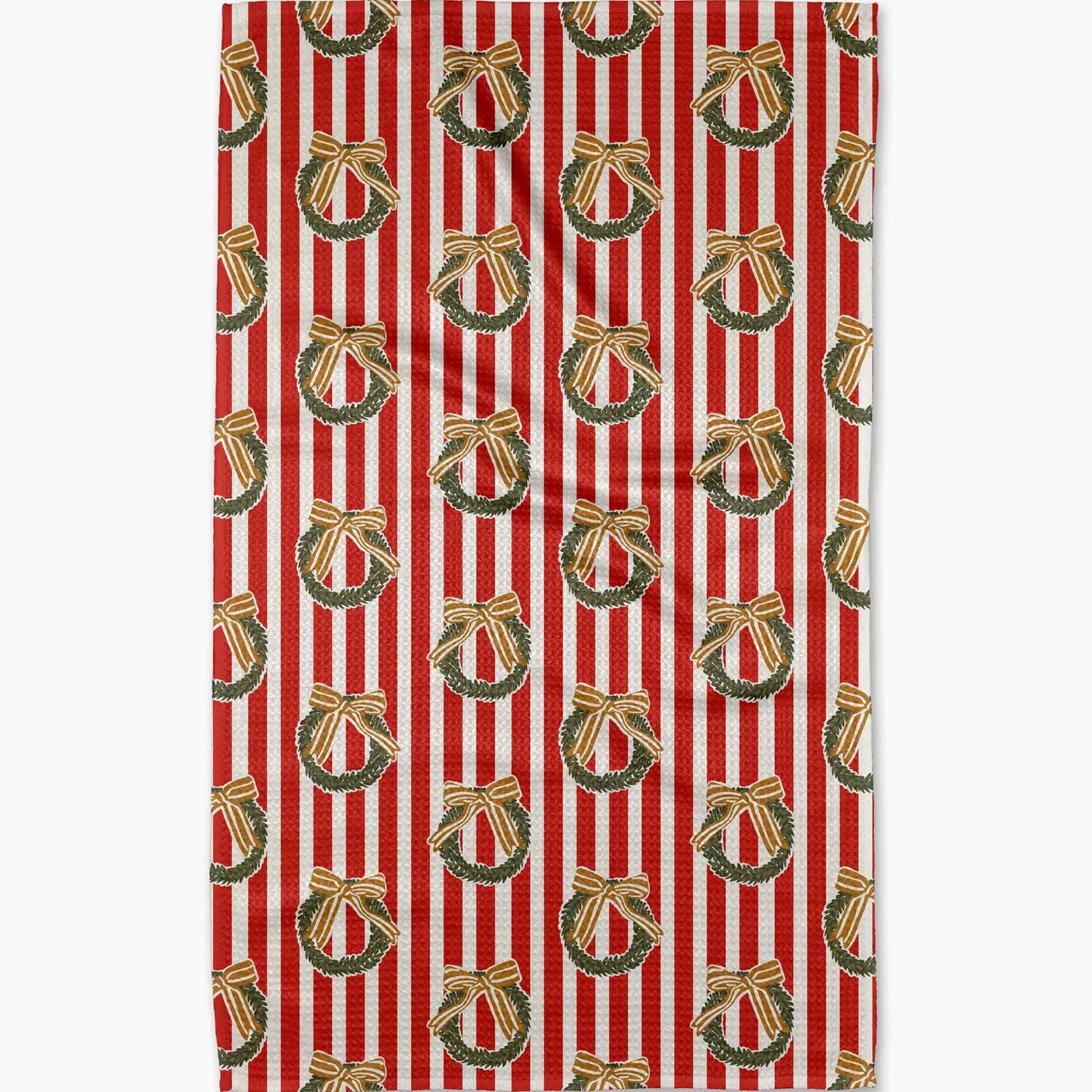 RED WREATHS TEA TOWEL
