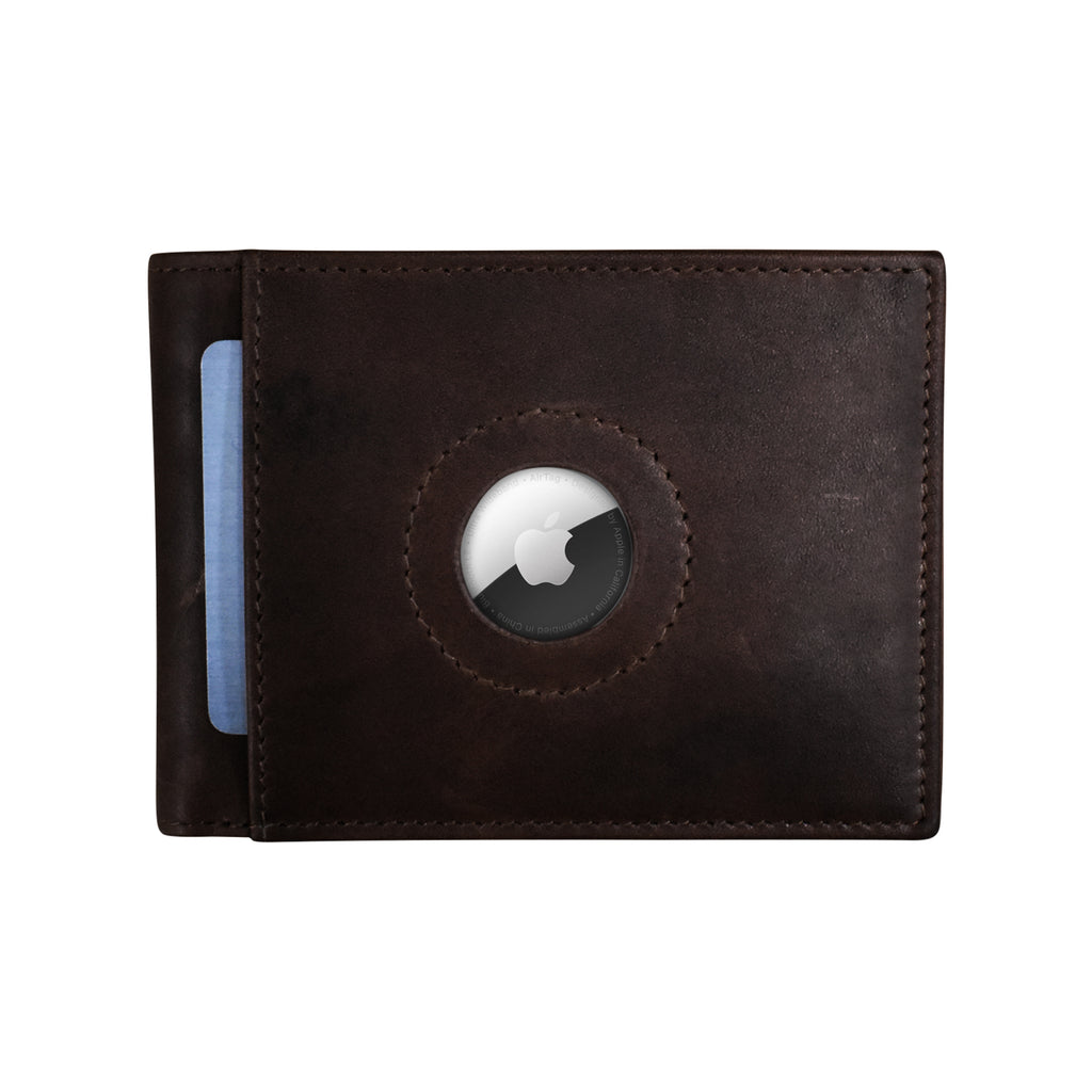 Men's Wallet Bifold w/Airtag Holder - Chocolate