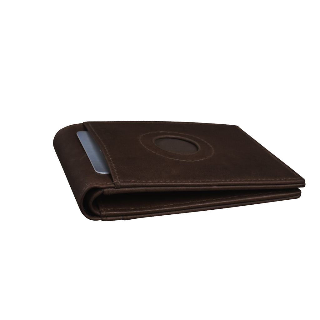 Men's Wallet Bifold w/Airtag Holder - Chocolate