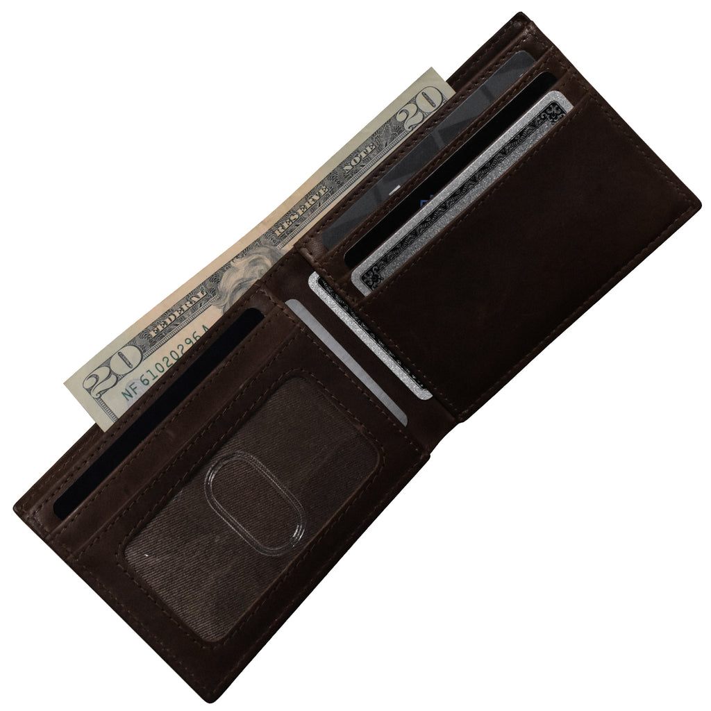 Men's Wallet Bifold w/Airtag Holder - Chocolate
