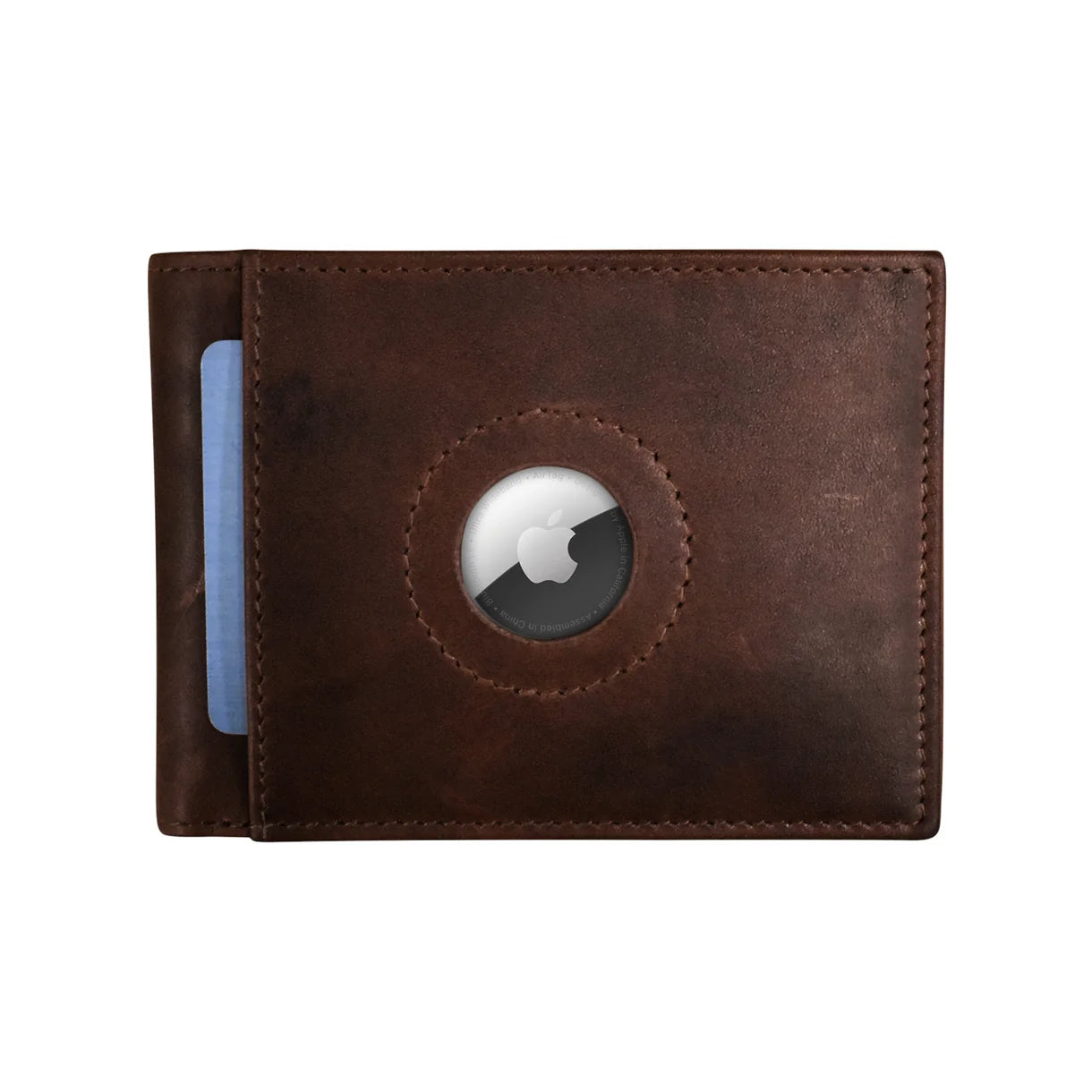 Men's Wallet Bifold w/Airtag Holder - Rustic Brown