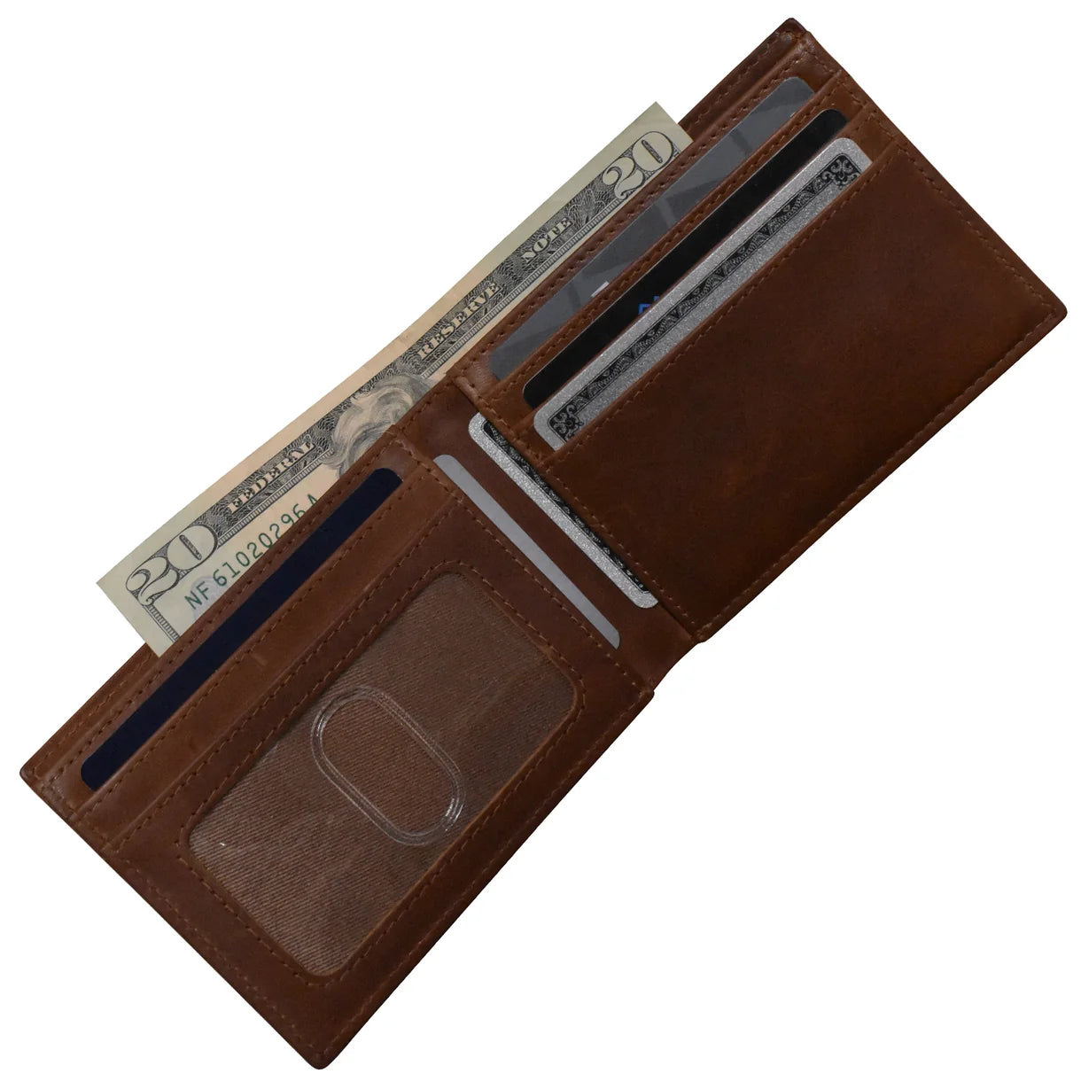 Men's Wallet Bifold w/Airtag Holder - Rustic Brown
