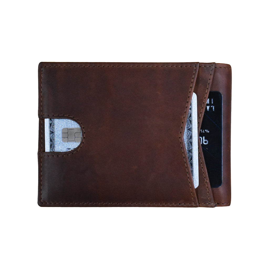 Men's Wallet Bifold w/Airtag Holder - Rustic Brown