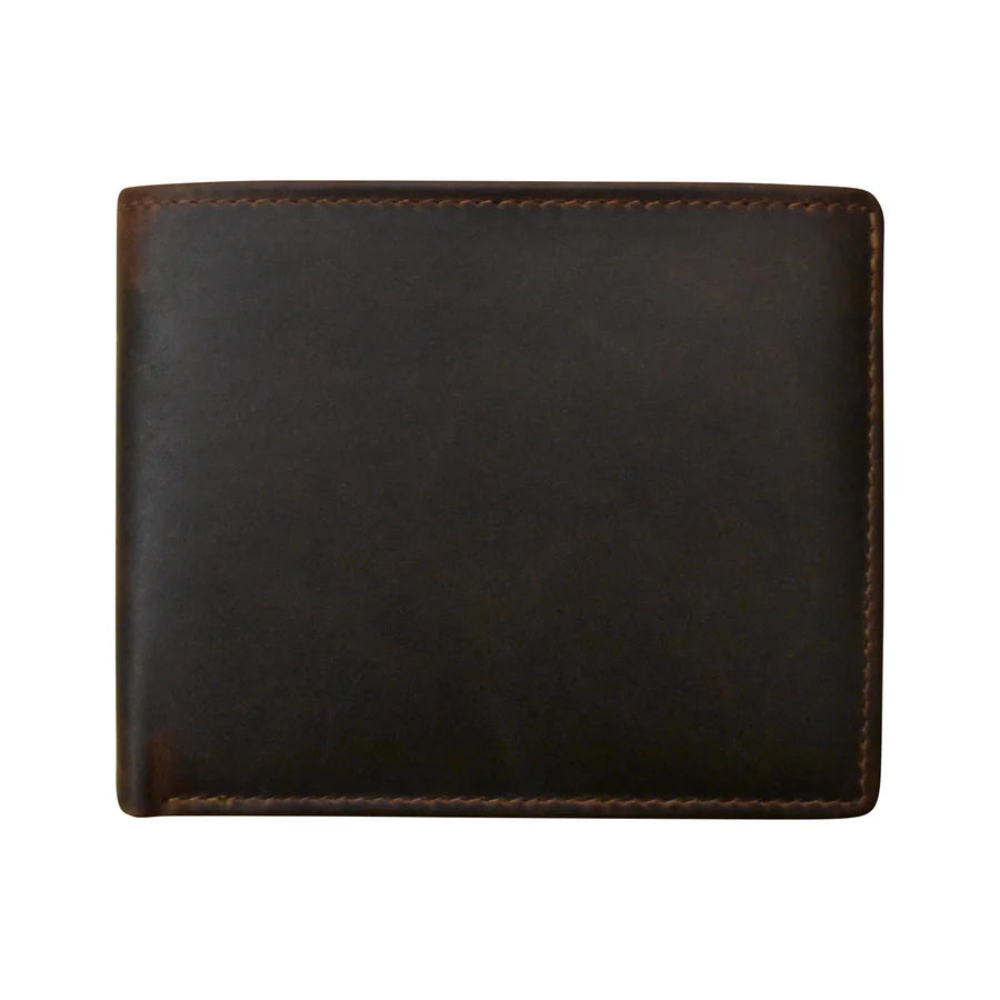 Men's Wallet Bifold w/Zip Pocket - Chocolate