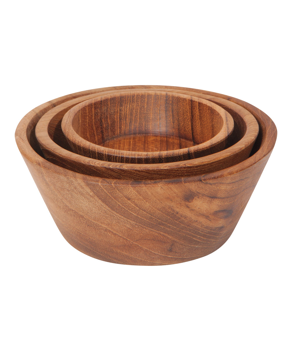 SET/3 PINCH BOWL TEAK WOOD