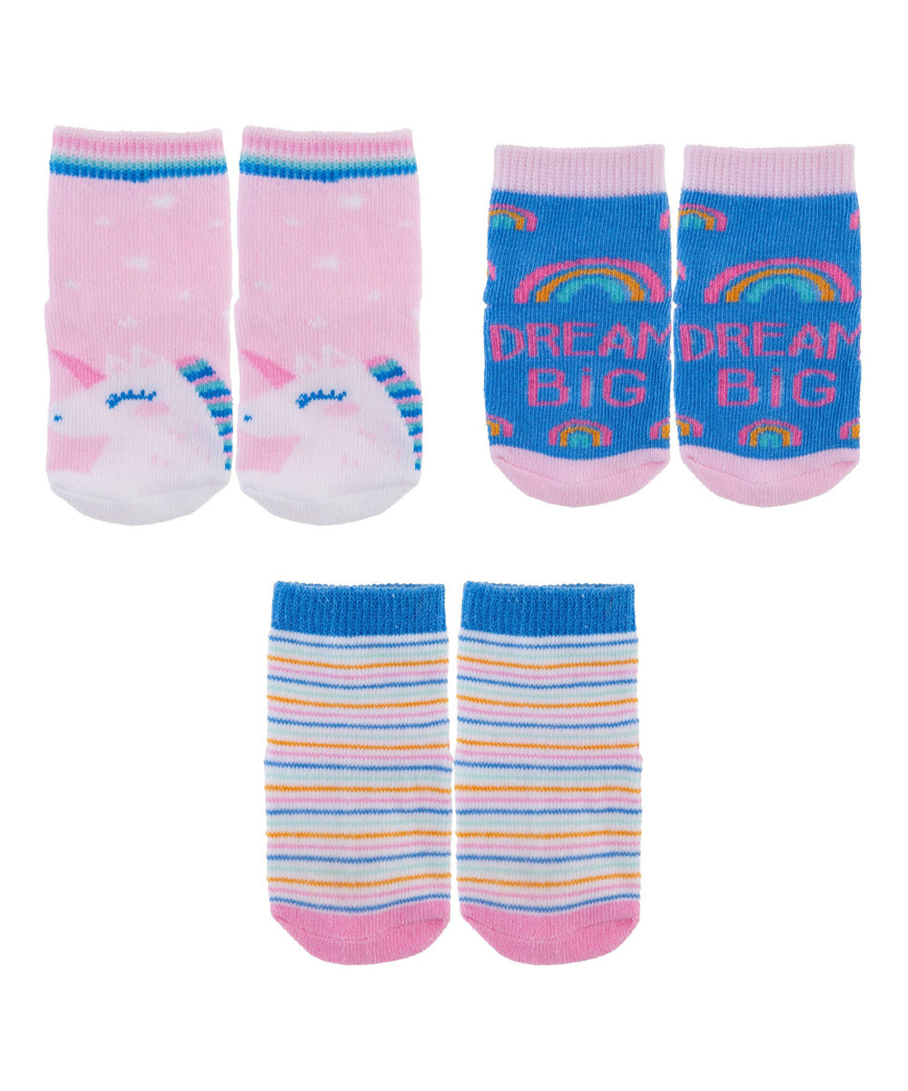3 Baby Socks 3-pk (0-12 mos.) - Unicorn