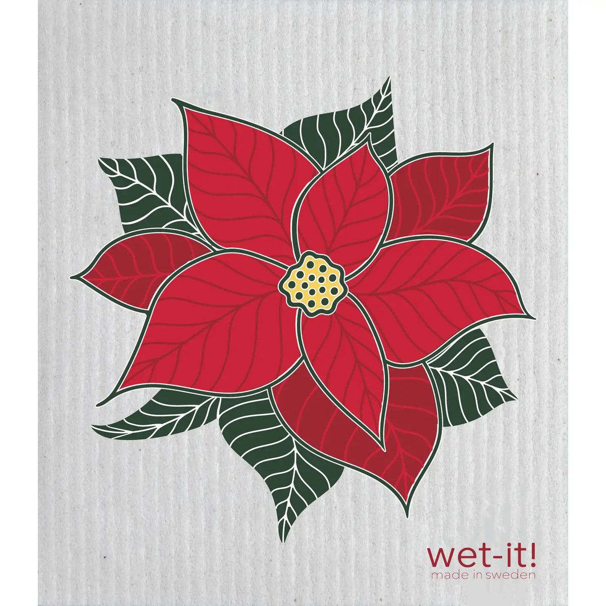 Blooming Poinsettia Swedish Cloth