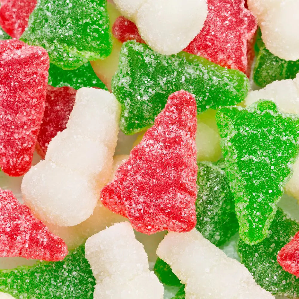 Christmas Candy - Sanded Gummy Trees & Snowmen