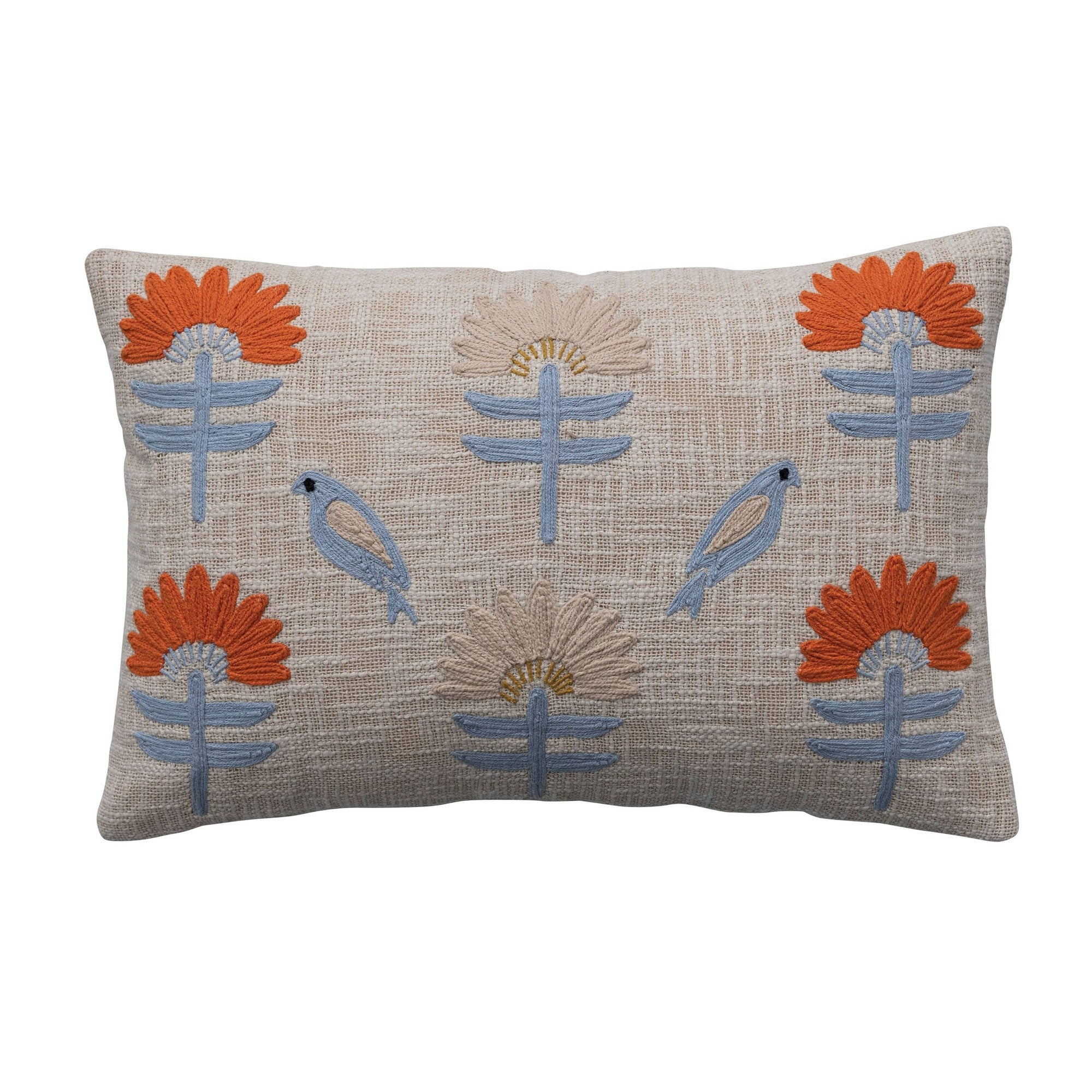 Woven Cotton Lumbar Pillow