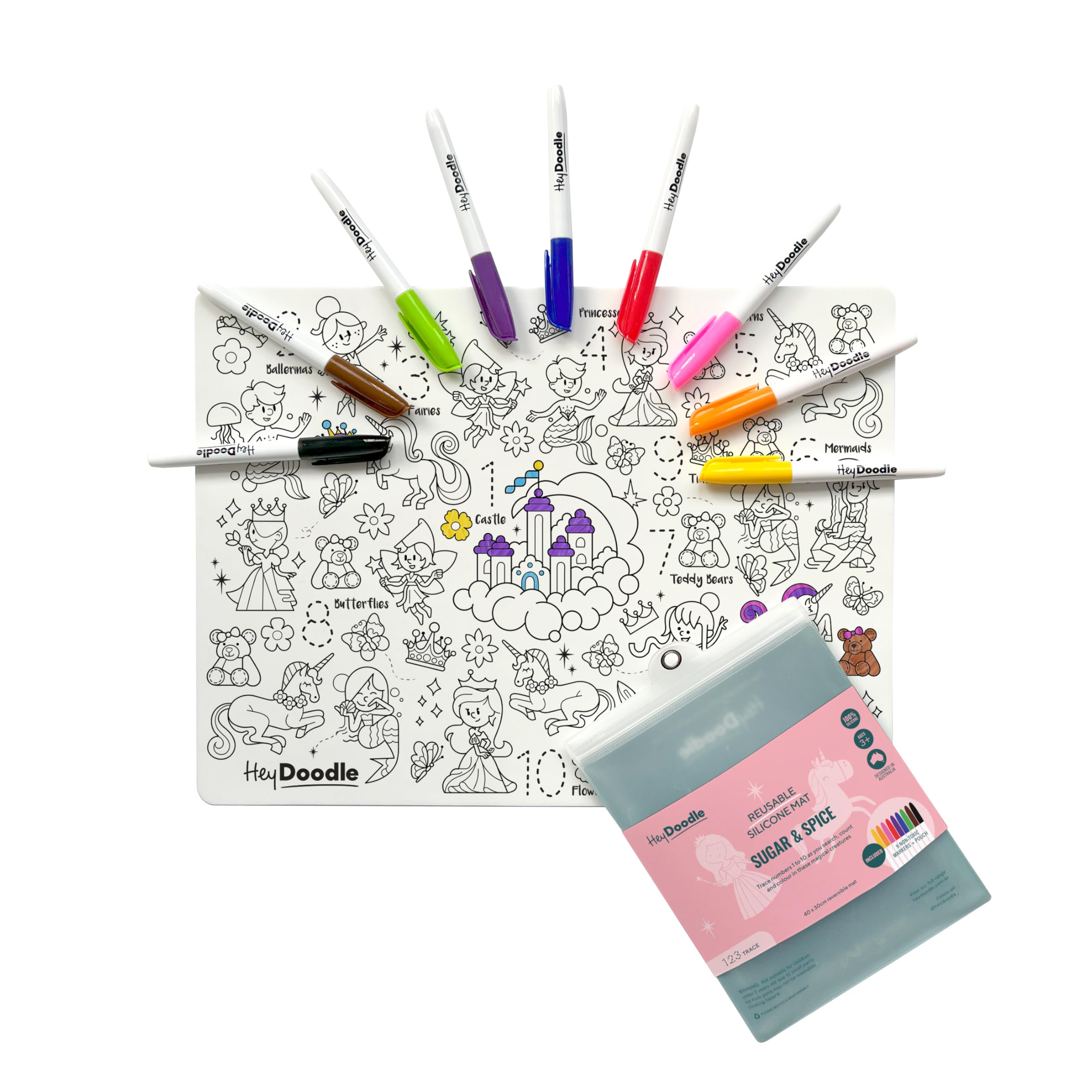 REUSABLE SILICONE ACTIVITY MAT W/MARKERS-"SUGAR & SPICE"