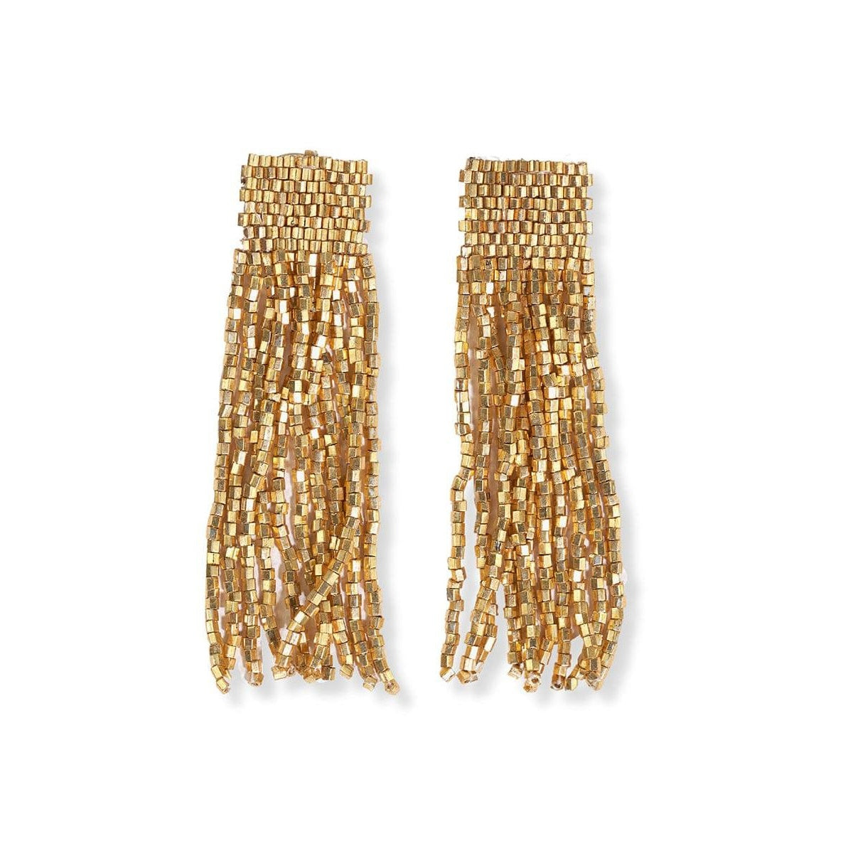 Marilyn Solid Beaded Fringe Earring Gold