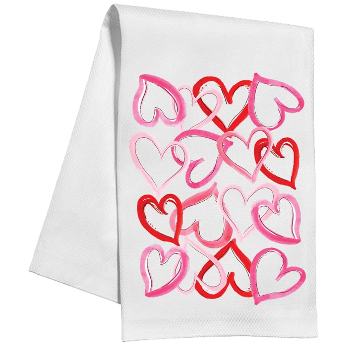 Kitchen Towel - Pink Heart with Love