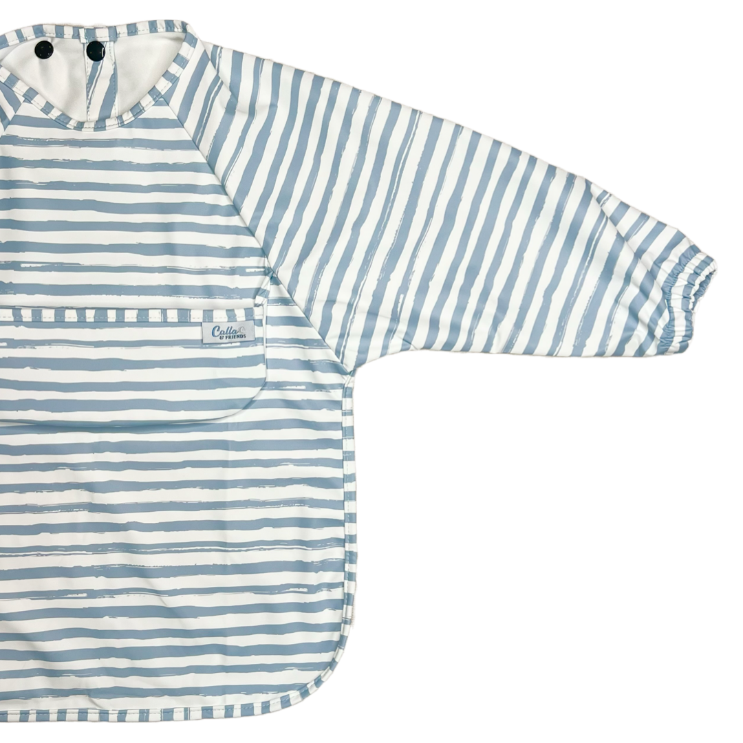 THE GRAYSON LONG SLEEVE BIB-BRUSH STRIPES-PETAL PINK