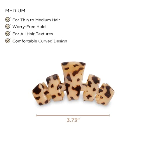 Round Flat Hair Clip - Medium - Blonde Tortoise