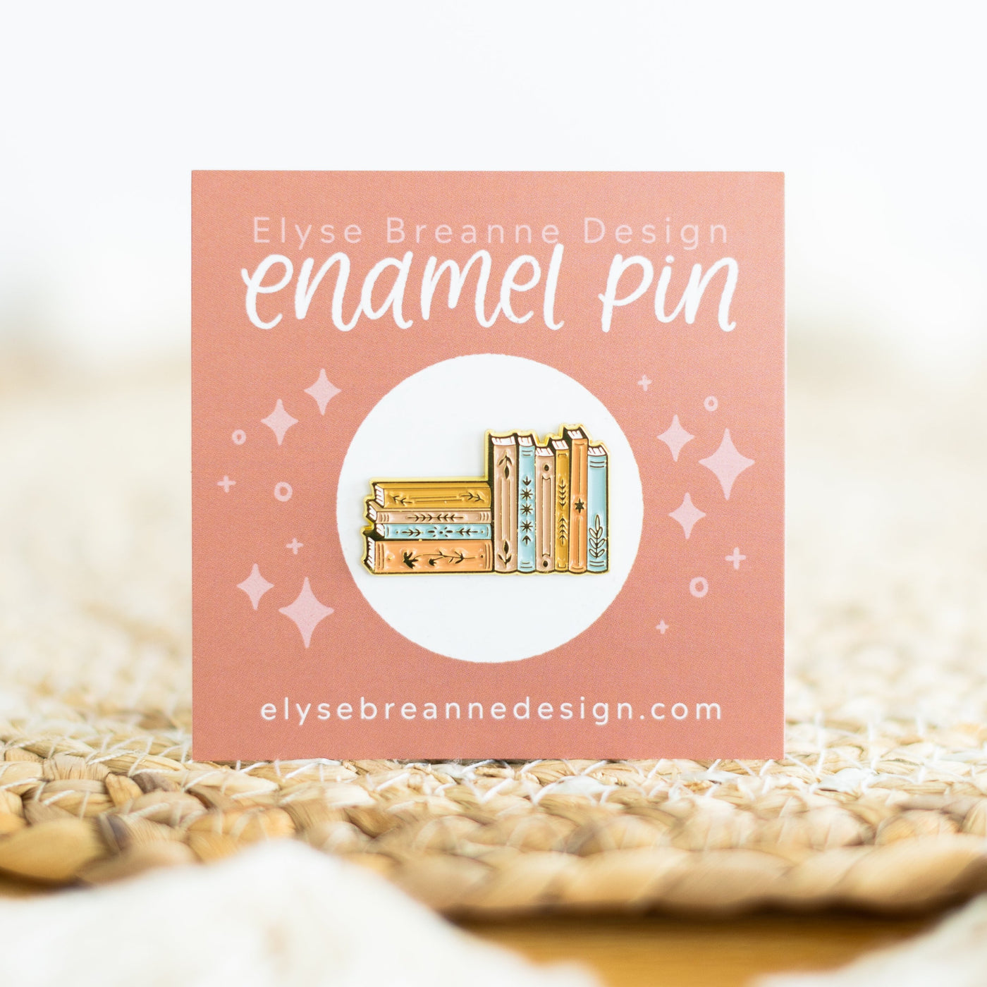 Stack of Books Enamel Pin 1"x1"