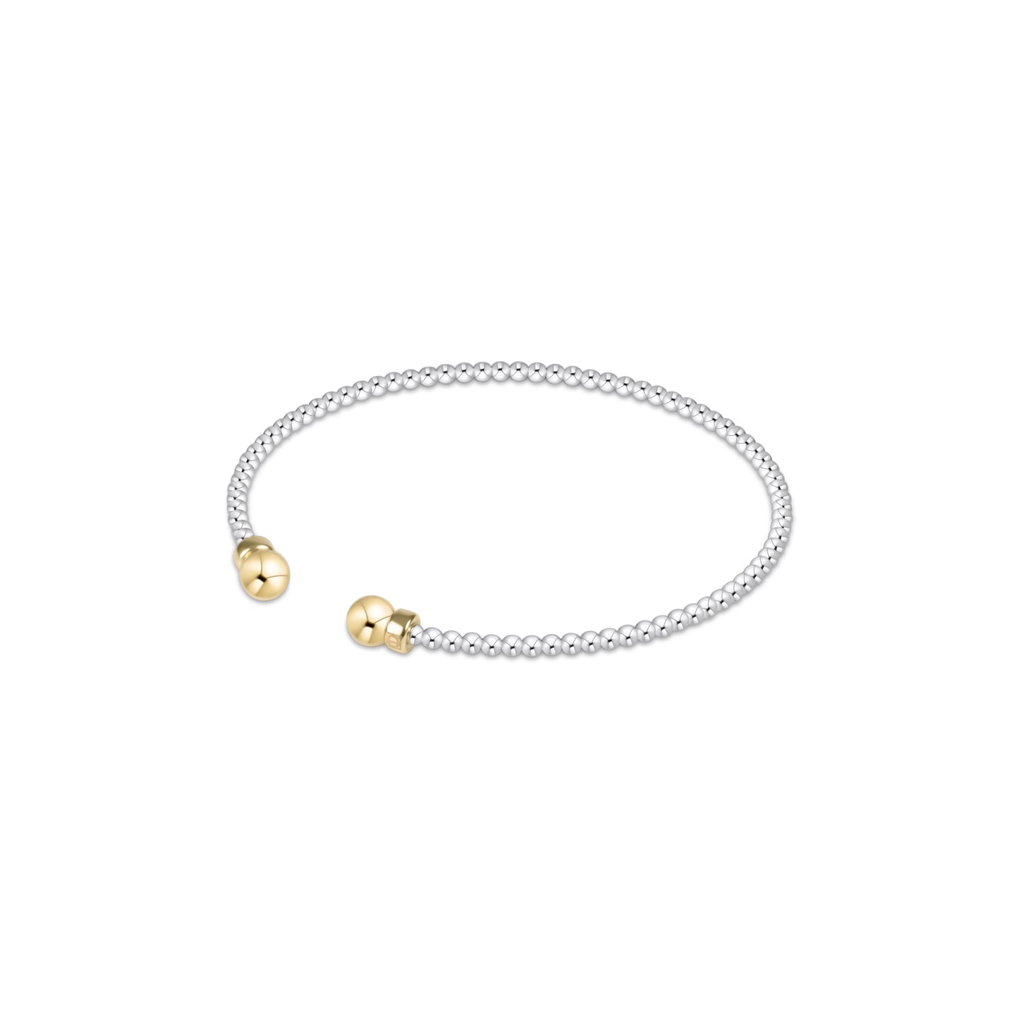 Classic Sterling Mixed Metal 2mm Bead Cuff - Gold