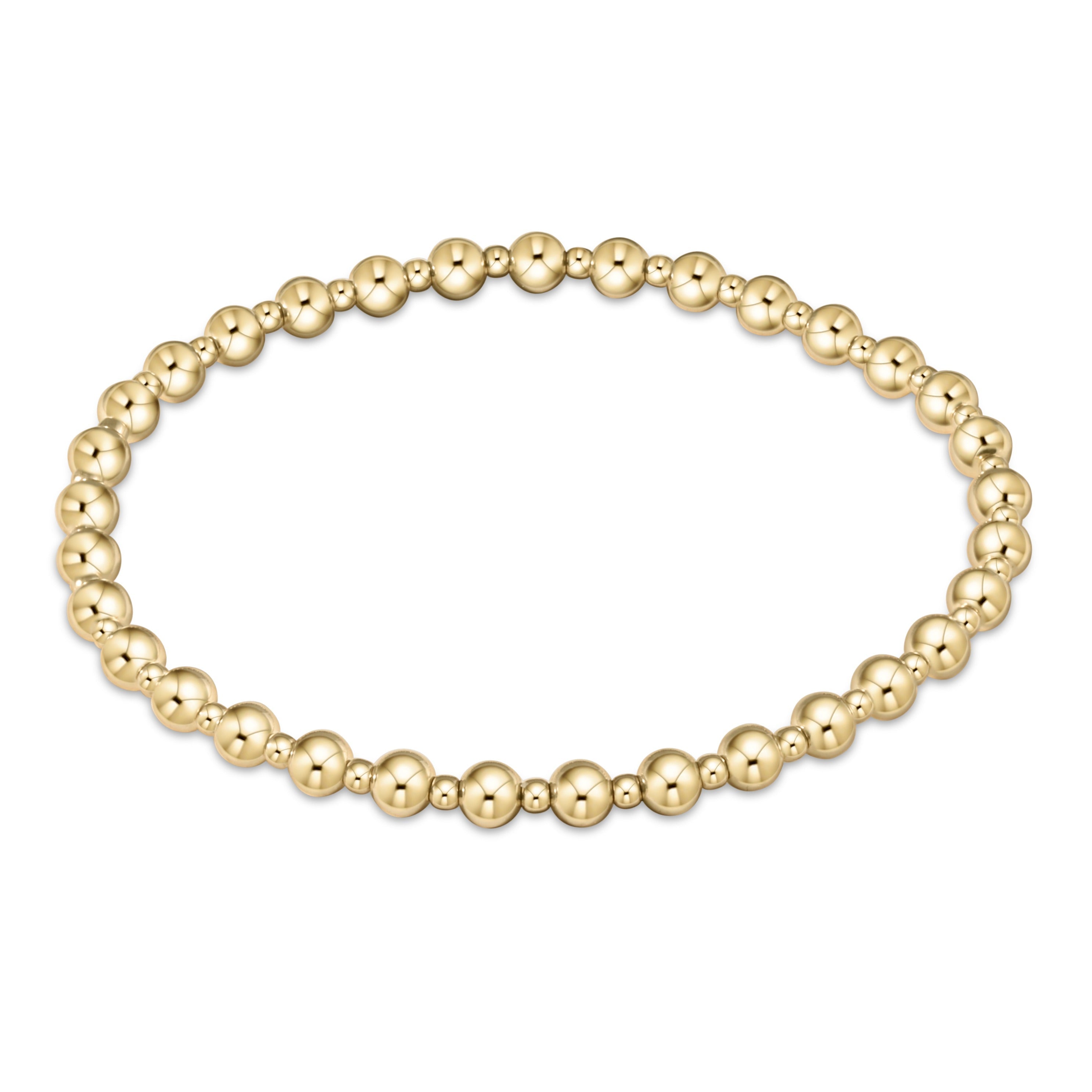 Dignity Grateful Pattern 6mm Bead Bracelet - Gold