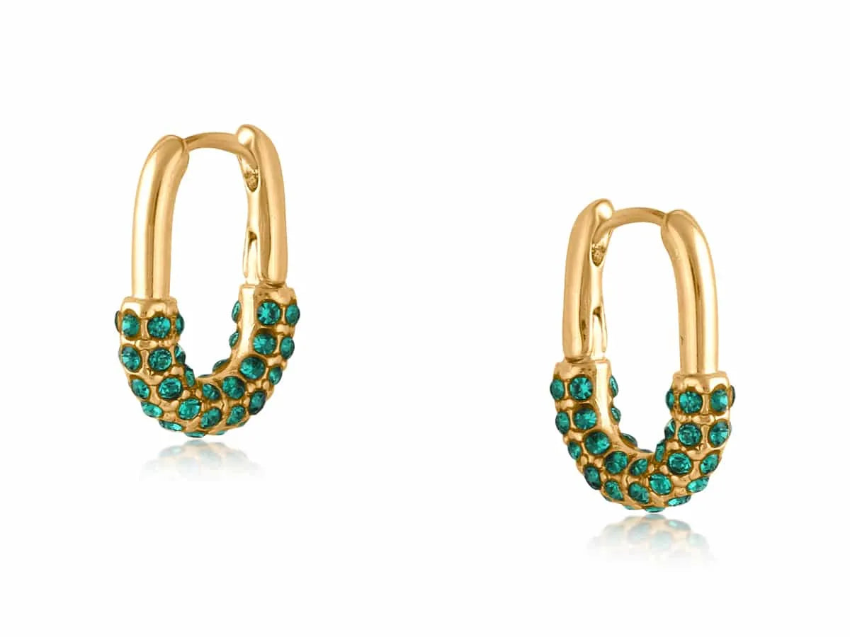GREEN VALENCIA SMALL HOOP EARRINGS