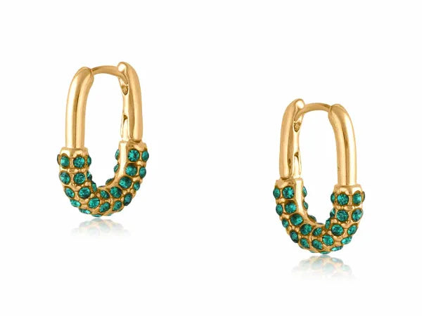 GREEN VALENCIA SMALL HOOP EARRINGS