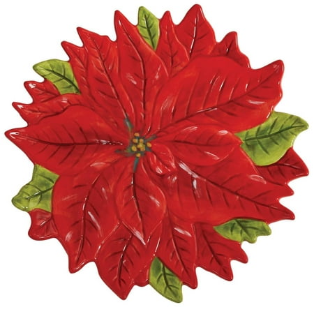 Poinsettia Pine Salad Plate