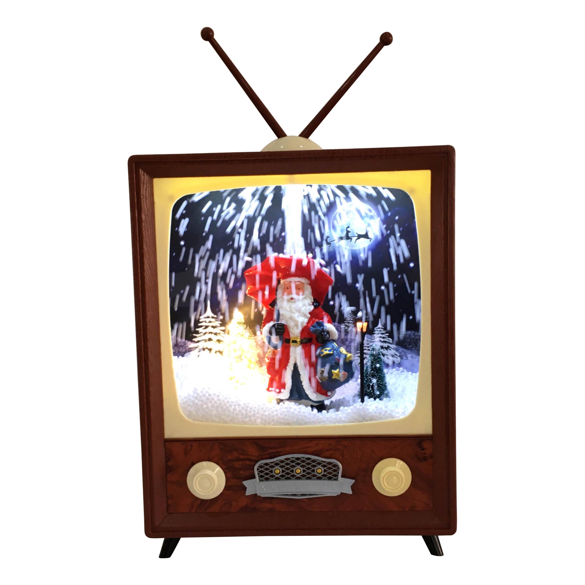 Mini Retro TV w/ Santa