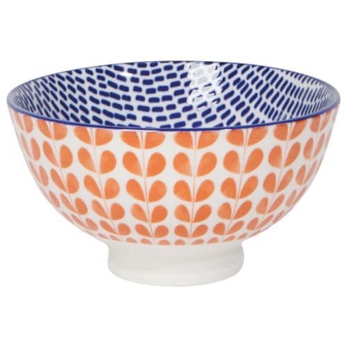 BOWL 4" ORANGE BLUE BLOSSOM
