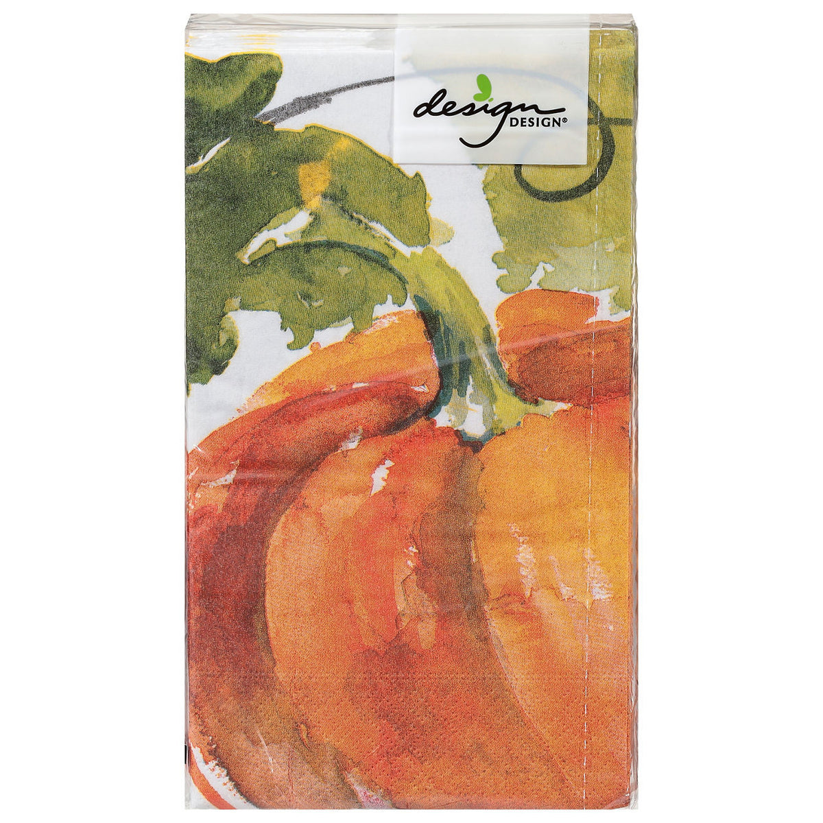 Design Design watercolor harvest pumpkin guest napkins in sealed packaging with autumn motif