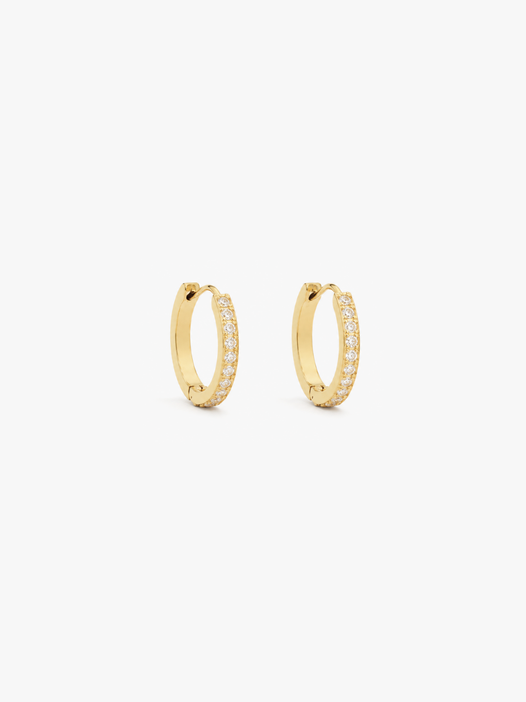 Marrin Costello Jay Huggies Pave gold hoop earrings with pavé crystal embellishment
