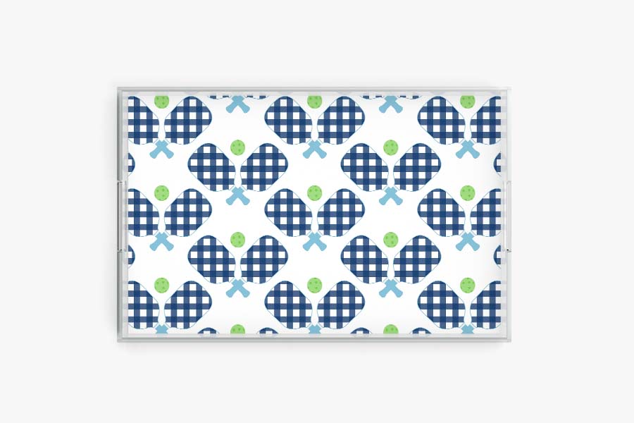 Pickleball Navy Rectangular Tray