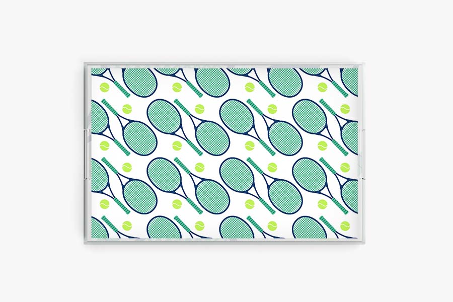 Tennis Green Rectangle Acrylic Tray