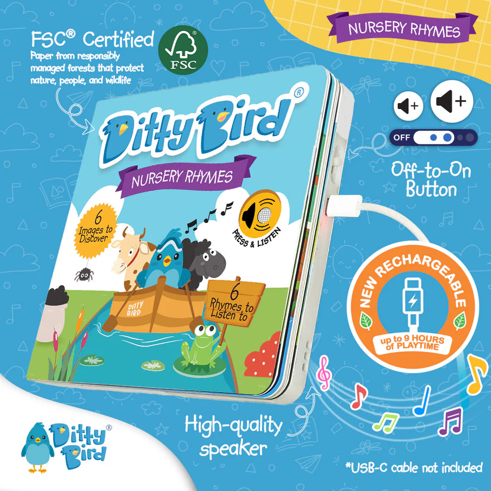 DITTY BIRD-NURSERY RHYMES-RECHARGEABLE MUSICAL BOOK