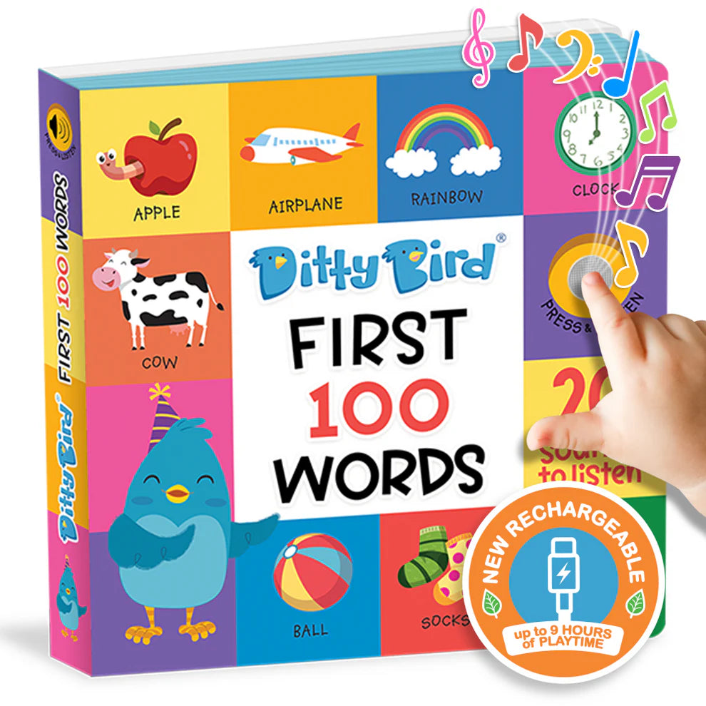 DITTY BIRD-FIRST 100 WORDS-RECHARGEABLE MUSICAL BOOK