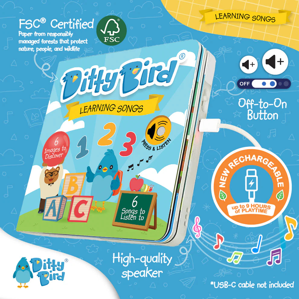 DITTY BIRD-LEARNING SONGS-RECHARGEABLE MUSICAL BOOK