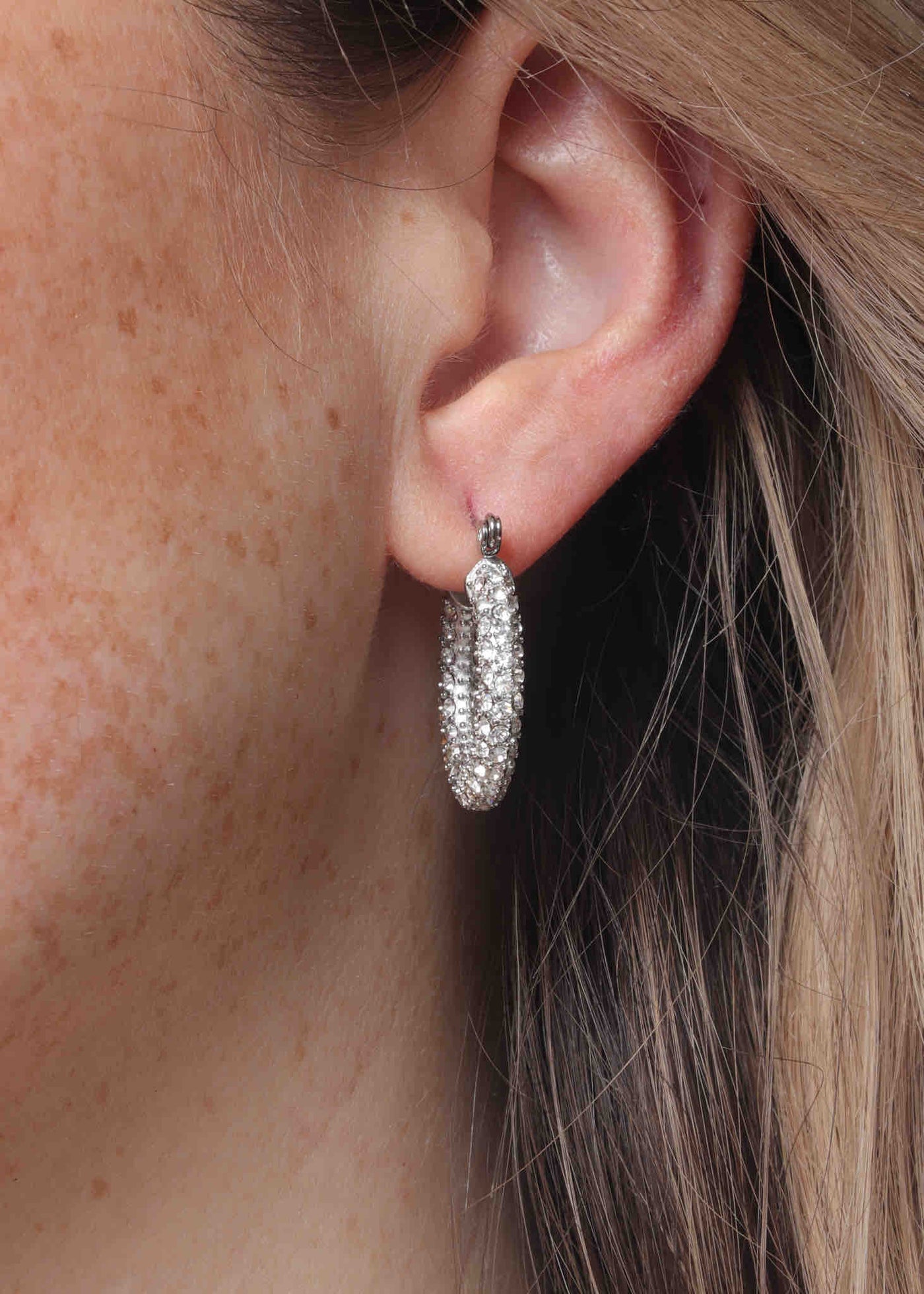 Audrey Hoops - Pave - Silver