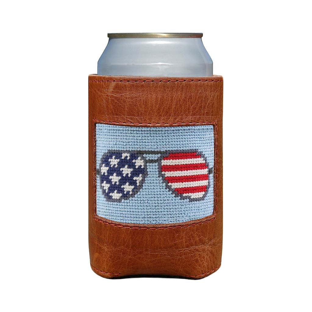 American Aviators (Ice Blue) - Needlepoint Can Cooler