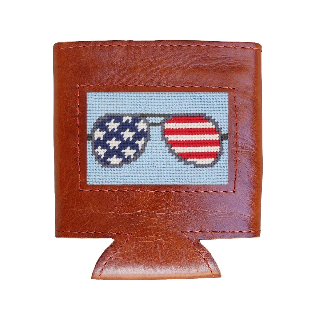 American Aviators (Ice Blue) - Needlepoint Can Cooler