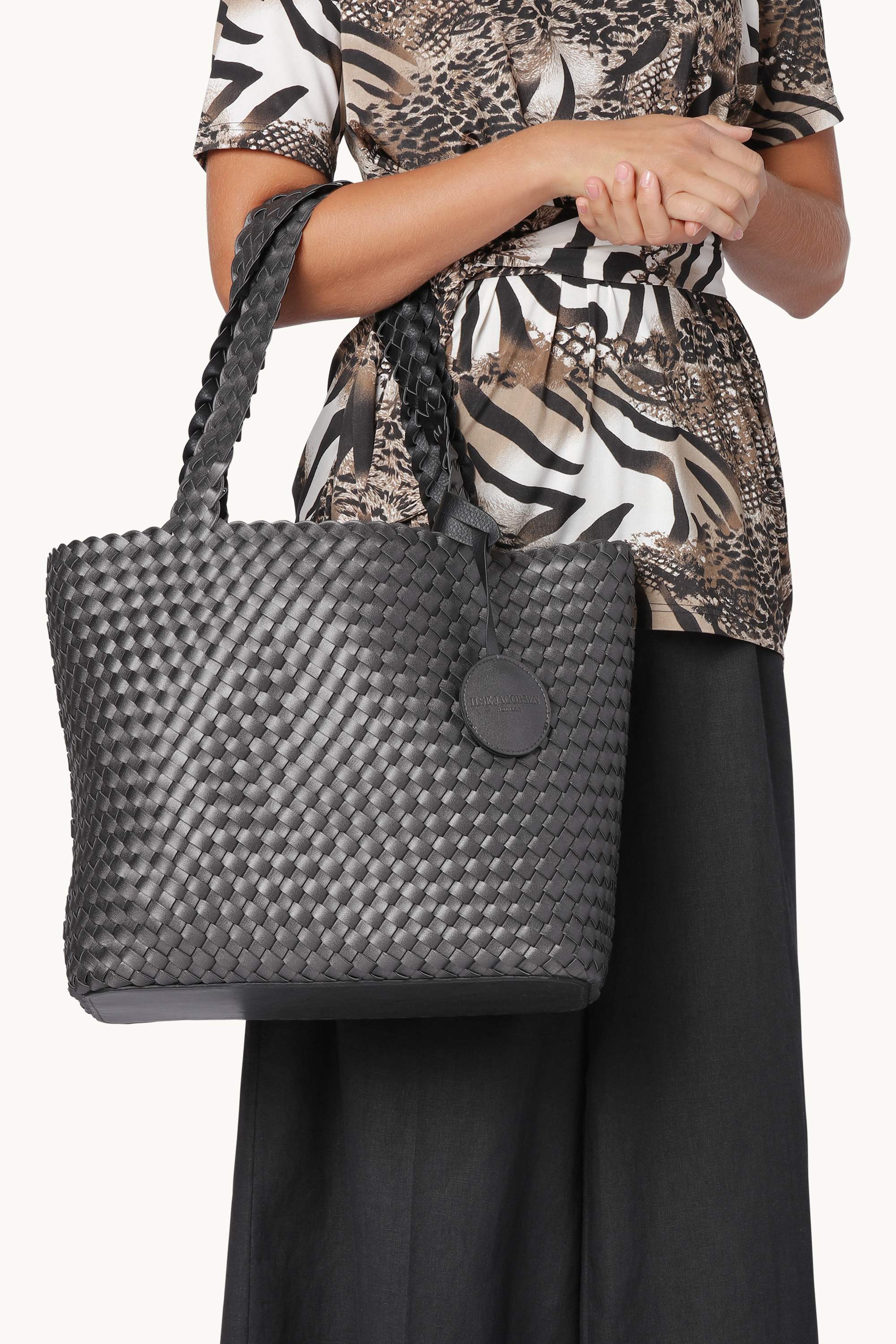 Tote Bag, Black w/Gun Metal