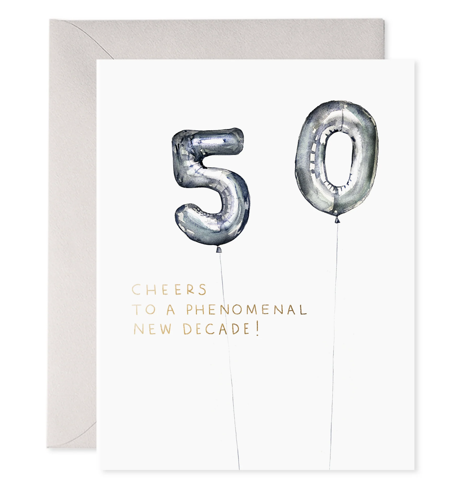Helium 50th Birthday Card