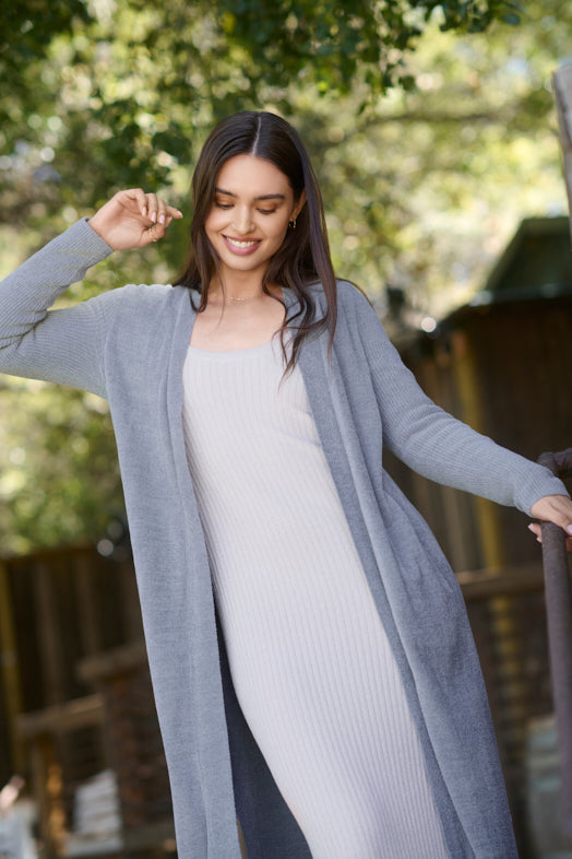 Cozy Chic Lite Circle Cardi - Stone - Medium