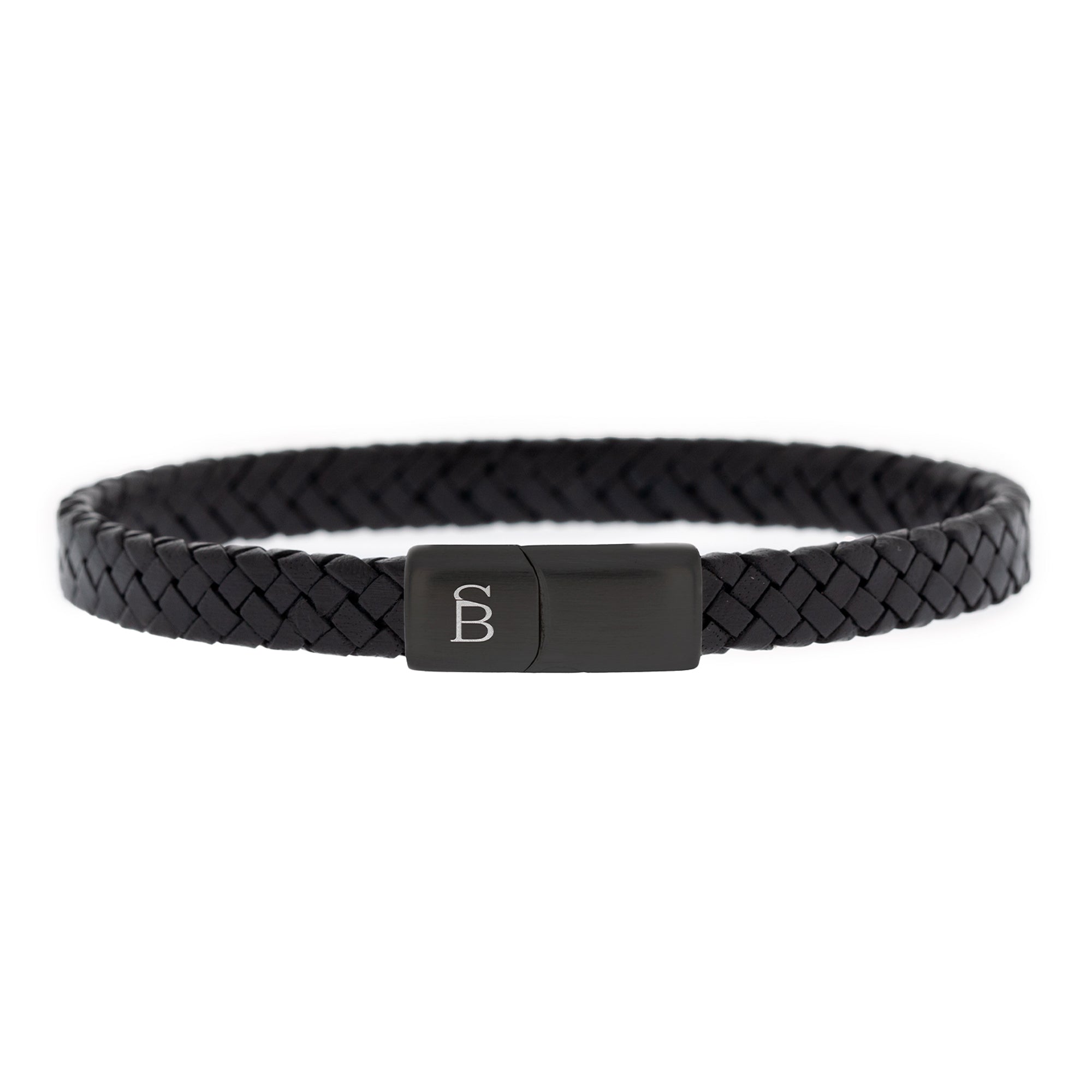 Leather Bracelet Riley - Black - Lg.