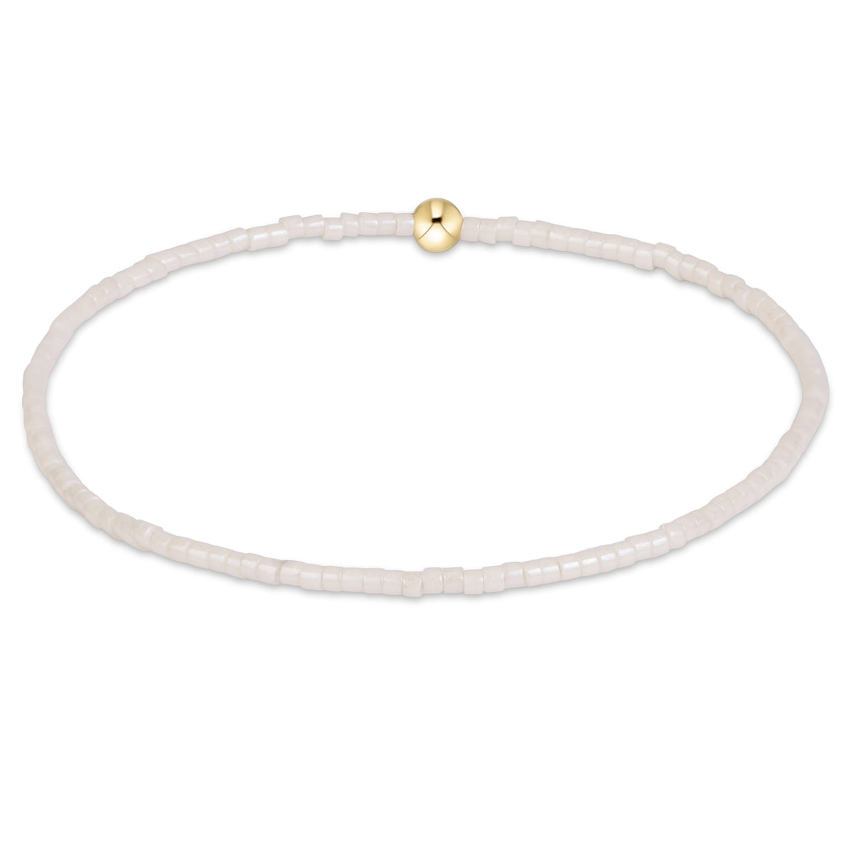 eNewton Hope Classic Bracelet in Milkshake with white seed beads and gold accent bead
