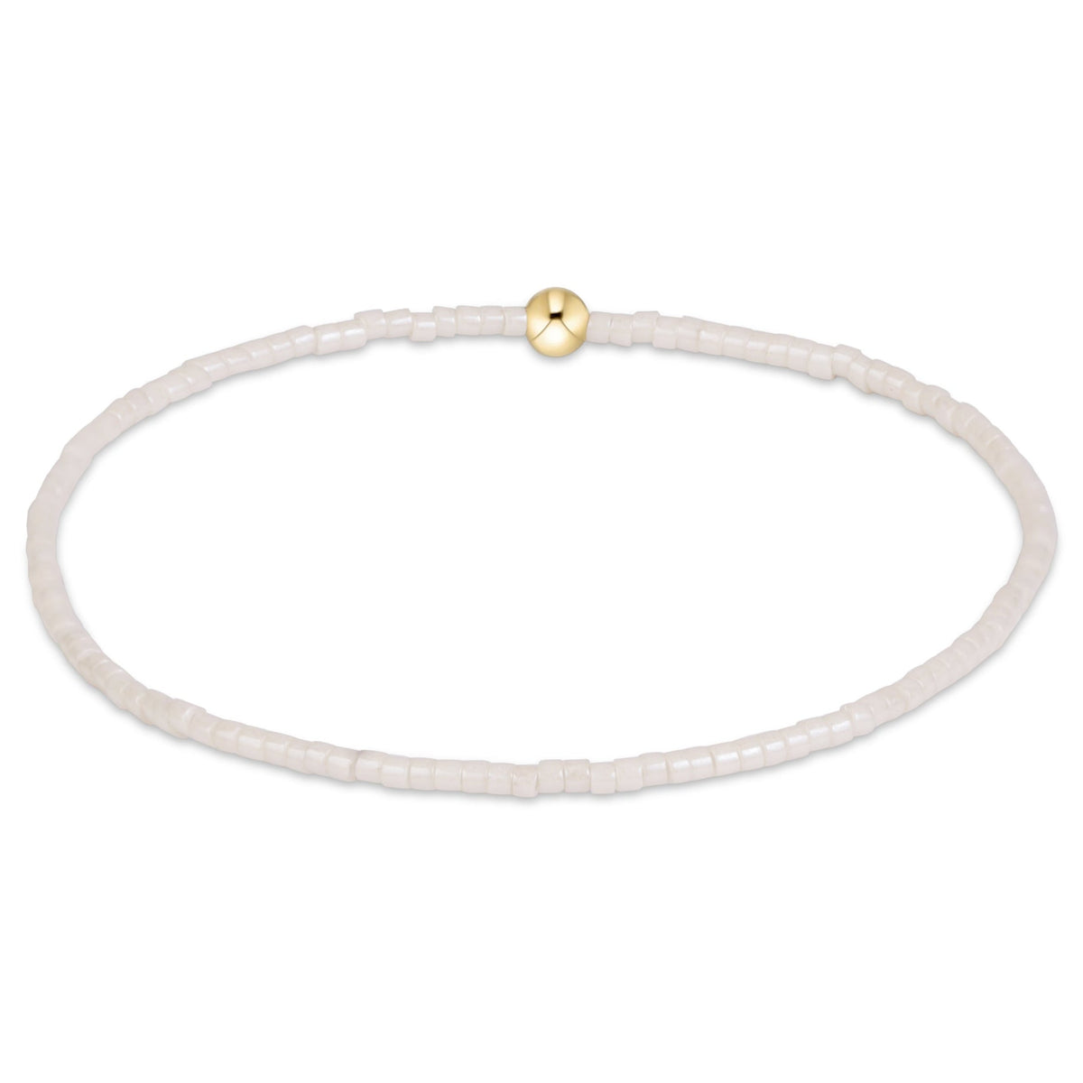 eNewton Hope Classic Bracelet in Milkshake with white seed beads and gold accent bead